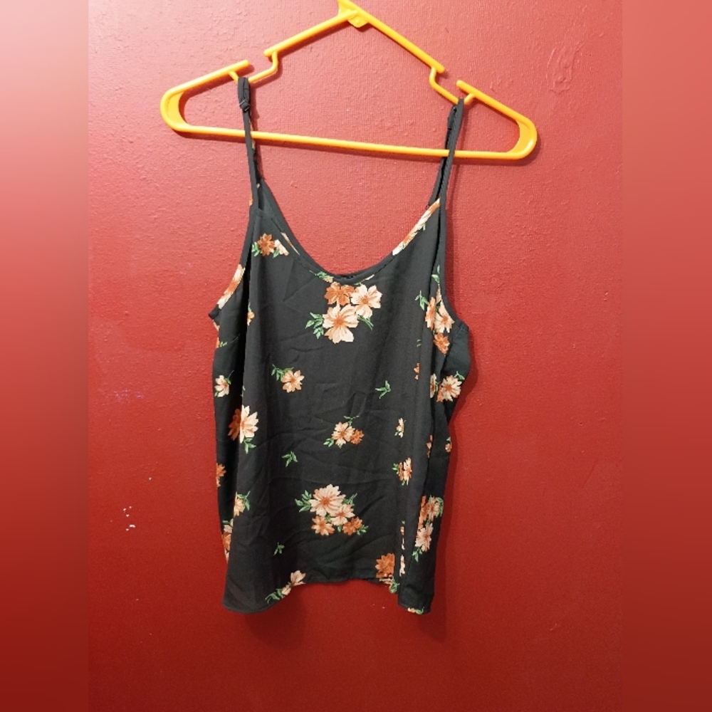 Floral Black Camisole Top